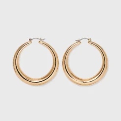 Thick Hoop Earrings - A New Day™ Gold: Nickel-Free Metal, Hinge Closure, 1.92" Diameter -A NEW DAY Shop GUEST 5dab9751 ef04 4334 8506 f25033002599