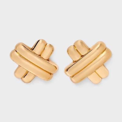 X Shape Button Post Earrings - A New Day™ Gold 5 X Shape Button Post Earrings - A New Day™ Gold - Image 3