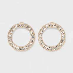 Gold Clear Round Pave Stud Earrings - A New Day™ Gold: Nickel-Free Metal, Statement Design -A NEW DAY Shop GUEST 5fdb0f47 515b 4bff ad1b 854166109f28