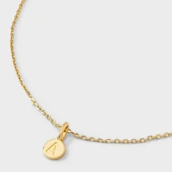 14K Gold Plated Round Initial Pendant Necklace - A New Day™ -A NEW DAY Shop GUEST 5fedea6f 09f6 4a75 9f03 b0e52503e6c0