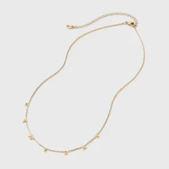 14K Gold Dipped "Game Day" Initial Station Necklace - A New Dayâ„¢ Gold