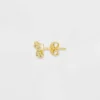 14k Gold Plated Simulated Pearl Round Cubic Zirconia Bow Stud Earring Set 3pc - A New Day™ Gold: Brass, Nickel-Free, Post Closure -A NEW DAY Shop GUEST 647abde7 e128 4739 af5d 3fe3b4d3f56d