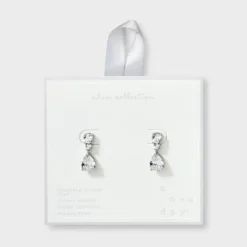 Silver Plated Cubic Zirconia Pear Drop Earrings - A New Day™: Polished Brass, Nickel-Free, Simulated Stones, Post Closure -A NEW DAY Shop GUEST 68e4f185 2b05 4a7d 9933 6b2290aa3915