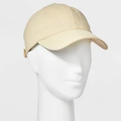Women's Cotton Backless Baseball Hat - A New Day™ Off-White: Midweight Fabric, Ponytail Opening, Snap Closure
