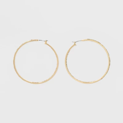 Hoop With Pave Stones Earrings - A New Day 3 Hoop With Pave Stones Earrings - A New Day