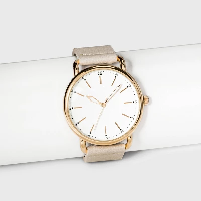 Women's Strap Watch With Changeable Straps - A New Day™ Beige/Navy/Gray 3 Women's Strap Watch With Changeable Straps - A New Day™ Beige/Navy/Gray