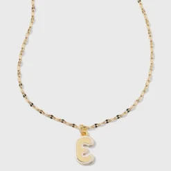 14K Gold Dipped Enamel Initial Pendant Necklace - A New Day™ Gold/White -A NEW DAY Shop GUEST 6d064aab 6df2 4fb8 9316 ad6fd558fe58