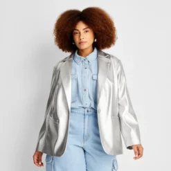 Women's Relaxed Fit Faux Leather Blazer - A New Day™ -A NEW DAY Shop GUEST 6f132cbc a921 4fb1 a27a 3440a9c4d18f