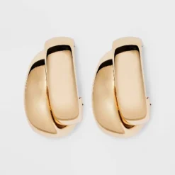 Double Illusion Hoop Earrings - A New Day™ Gold: Nickel-Free Metal, Leverback Closure, 1.4" Length, 0.67 Oz Weight -A NEW DAY Shop GUEST 71d0d2f8 0ad7 4c91 87ee 736ae3997560