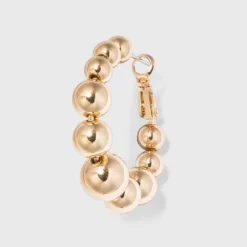 Ball Hoop Earrings - A New Day™ Gold: Nickel-Free Metal, Post Closure, 1.4" Length -A NEW DAY Shop GUEST 72d1c885 aeb9 497d 8d54 c483eca6b212