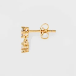 14K Gold Plated Cubic Zirconia Marquise And Dangle Duo Stud Earring Set - A New Dayâ„¢ Gold