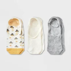 Women's Bee 3pk Liner Socks - A New Day™ Ivory/Gold/Heather Gray 4-10: Cotton Blend, Seamless Toe, Hidden Gel Heel Grip -A NEW DAY Shop GUEST 79abb513 4f61 422c b956 adb59aed3440