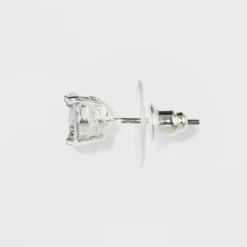 Women's Fashion Trio Crystal Round Stud Earring Set 3pc - A New Day™ Silver: Nickel-Free Metal, Post Closure