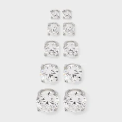 Sterling Silver Cubic Zirconia Stud Earring Set 5pc - A New Day™ Silver 7 Sterling Silver Cubic Zirconia Stud Earring Set 5pc - A New Day™ Silver -A NEW DAY Shop GUEST 7ae9ee30 8ef8 4849 9668 01d46f739efc