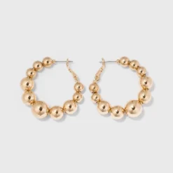 Ball Hoop Earrings - A New Day™ Gold: Nickel-Free Metal, Post Closure, 1.4" Length -A NEW DAY Shop GUEST 7af65b7f ae23 4455 9b2c 78a47a4b68a0