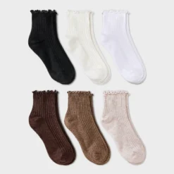 Women's Lettuce Edge 6pk Ankle Socks - A New Day™ 4-10 -A NEW DAY Shop GUEST 7ef65655 6e0c 4fa8 b78a 48ec30162fe9