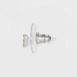 Sterling Silver Cubic Zirconia And Faux Opal Stud Earring Set 3pc - A New Day™