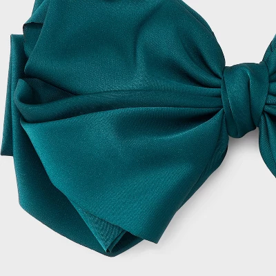 Satin Bow Hair Barrette - A New Day™ Teal Blue 4 Satin Bow Hair Barrette - A New Day™ Teal Blue - Image 2
