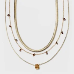 Stone Station And Pendant Multi-Strand Necklace Set 3pc - A New Day™ -A NEW DAY Shop GUEST 8357fb2b d966 4ae6 9350 62499200679b