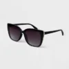 Women's Oversized Cateye Sunglasses - A New Day™ Black