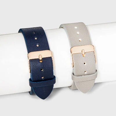 Women's Strap Watch With Changeable Straps - A New Day™ Beige/Navy/Gray 4 Women's Strap Watch With Changeable Straps - A New Day™ Beige/Navy/Gray - Image 2