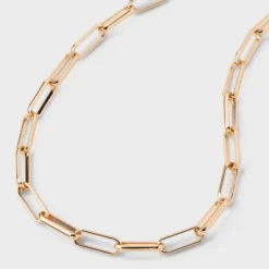 Paper Clip Chain Necklace - A New Day™ Gold: Steel, Lobster Claw Clasp, 16" With 3" Extender -A NEW DAY Shop GUEST 86505a3f daf7 4899 aa93 c22570481cdf