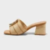 Women's Kathleen Raffia Buckle Block Heels - A New Day™ Beige -A NEW DAY Shop GUEST 88573a2f 30a1 4bd3 94d7 4472a8b8793c