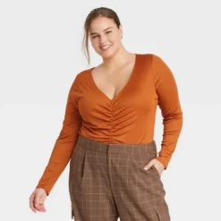 Women's Long Sleeve Ruched Slim Fit Bodysuit - A New Day™ -A NEW DAY Shop GUEST 8bf9164d 1d11 467a 8e8b 64c6582fdb4a