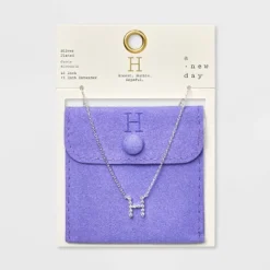 Silver Plated Cubic Zirconia Initial Pendant Necklace - A New Day™ Silver -A NEW DAY Shop GUEST 8f9e1574 38a8 495c a4f7 e63f739c9966