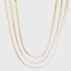 Herringbone Multi-Strand Necklace - A New Day™ Gold: Nickel-Free Metal, Lobster Claw Clasp, 20" Length -A NEW DAY Shop GUEST 91db9ac2 484c 44f6 aef9 fd25f9bd50c8