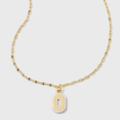 14K Gold Dipped Enamel Initial Pendant Necklace - A New Day™ Gold/White -A NEW DAY Shop GUEST 91f0c088 8049 47f8 a8f1 137aa8b08a69