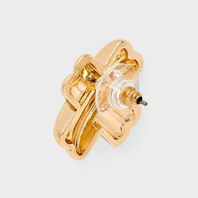 X Shape Button Post Earrings - A New Day™ Gold 4 X Shape Button Post Earrings - A New Day™ Gold - Image 2