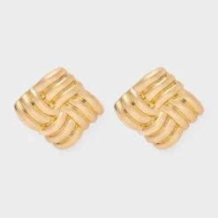 Woven Ribbed Square Post Earrings - A New Day™ Gold 7 Woven Ribbed Square Post Earrings - A New Day™ Gold -A NEW DAY Shop GUEST 96e26050 807e 4ab9 a805 017108aeff70