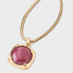 Stone Pendant Chain Necklace - A New Day™ Gold/Burgundy -A NEW DAY Shop GUEST 99dc1add c1e2 42d5 94ad 8f96ace887e6