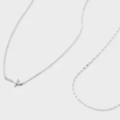 Silver Plated Horizontal Cross Necklace 2pc Set - A New Day™ Silver -A NEW DAY Shop GUEST 9b322d86 fb5d 4ace 9d7b 9d078a891fd6