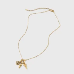 14K Gold Dipped Cubic Zirconia Soccer And All Stars Charm Necklace - A New Dayâ„¢ Gold