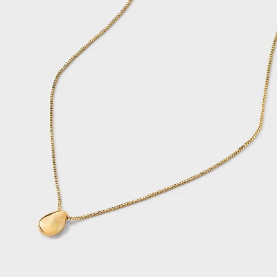 14K Gold Plated Puffed Teardrop Pendant Necklace - A New Day™ Gold 5 14K Gold Plated Puffed Teardrop Pendant Necklace - A New Day™ Gold - Image 3