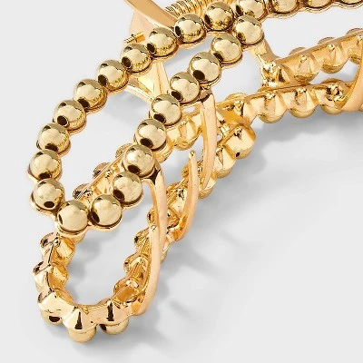 Metal Round Studded Loop Hair Claw Clip - A New Day™ Gold 4 Metal Round Studded Loop Hair Claw Clip - A New Day™ Gold - Image 2