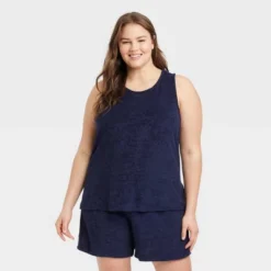Women's Terry Tank Top - A New Day™ Navy Blue -A NEW DAY Shop GUEST 9f906bae 6949 464c a95c cfea296b36b0