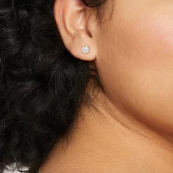 14K Gold Plated Cubic Zirconia Stud Earrings - A New Dayâ„¢ Gold