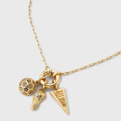 14K Gold Dipped Cubic Zirconia Soccer And All Stars Charm Necklace - A New Day™ Gold -A NEW DAY Shop GUEST a107debf ac0d 4afd b267 2c0f97de557e