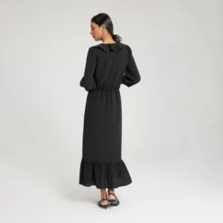 Women's Ruffled Neck Tie-Front Dress - A New Day™ -A NEW DAY Shop GUEST a2b6e2c4 fcaf 4991 a1f7 18df40e43bb3