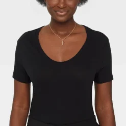 14K Gold Plated Cubic Zirconia Cross Pendant Necklace - A New Day™: Brass, Lobster Claw Clasp, 16" Length