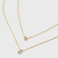 14K Gold Plated Bezeled Cubic Zirconia Teardrop Multi-Strand Necklace - A New Day™: Polished Brass, Gift Box Included 8 14K Gold Plated Bezeled Cubic Zirconia Teardrop Multi-Strand Necklace - A New Day™: Polished Brass, Gift Box Included -A NEW DAY Shop GUEST a4a769f3 4417 481d b885 9dda23c46ca9