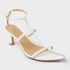 Women's Bliss Strappy Pointed Toe Heels With Memory Foam Insole - A New Day™ White -A NEW DAY Shop GUEST a6519c2f e006 471c ab71 31523e656177