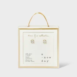 14K Gold Plated Cubic Zirconia Stud Earrings - A New Day™ Gold -A NEW DAY Shop GUEST a6cdb9b8 2403 4dca ac2c 9dd5a105e002