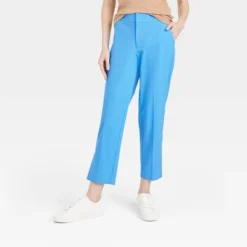 Women's Mid-Rise Slim Straight Fit Side Split Trousers - A New Day™ Blue -A NEW DAY Shop GUEST a96d6784 1c5a 4282 bd5b 0c3e62ec5377