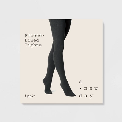 Women's Flat Knit Fleece Lined Tights - A New Day™ 3 Women's Flat Knit Fleece Lined Tights - A New Day™