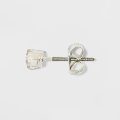 Cubic Zirconia Studs And Hoop Multi Earring Set 8pc - A New Day™ Silver 3 Cubic Zirconia Studs And Hoop Multi Earring Set 8pc - A New Day™ Silver