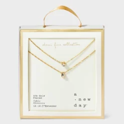 14K Gold Plated Bezeled Cubic Zirconia Teardrop Multi-Strand Necklace - A New Day™: Polished Brass, Gift Box Included 9 14K Gold Plated Bezeled Cubic Zirconia Teardrop Multi-Strand Necklace - A New Day™: Polished Brass, Gift Box Included -A NEW DAY Shop GUEST acf397c5 9e39 4a16 aa61 e86222d5bd2b